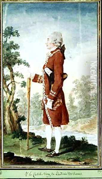 Philippe Knight of Arcy 1725-79 Oil Painting - Louis Carrogis Carmontelle