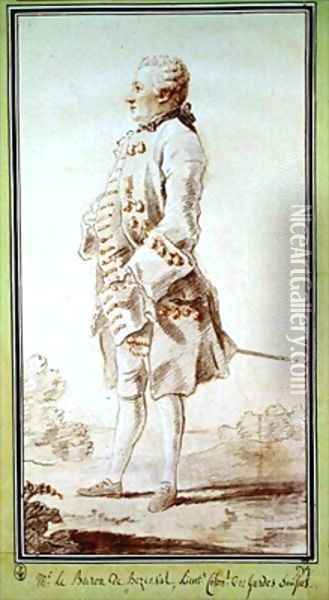 Pierre Victor Joseph de Brunstadt 1720-91 Baron de Bezenval Oil Painting - Louis Carrogis Carmontelle