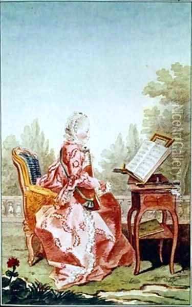 The Baroness of Holbach Oil Painting - Louis Carrogis Carmontelle