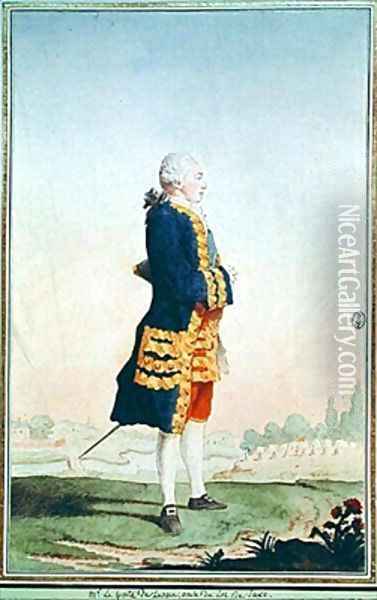 Francois-Xavier-Auguste de Saxe (1730-1806) Count of Lusace Oil Painting - Louis Carrogis Carmontelle
