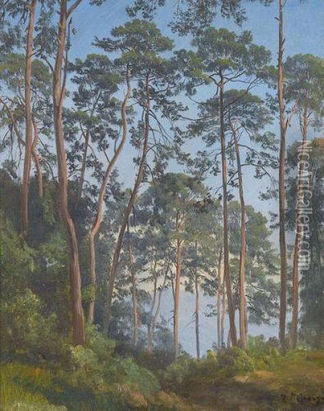 Lichte Waldpartie Oil Painting - Jean Philippe George-Juillard