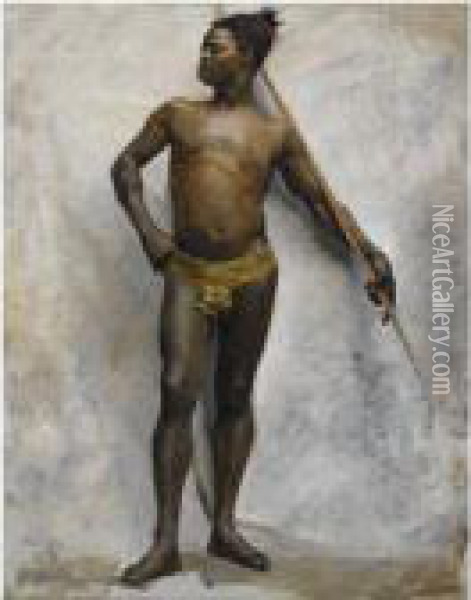 Guerrier Africain Oil Painting - Jean-Leon Gerome