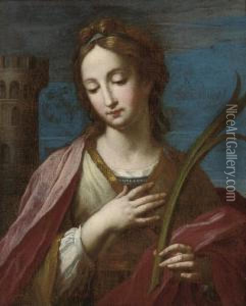 Saint Barbara Oil Painting - Francesco Giovanni Gessi