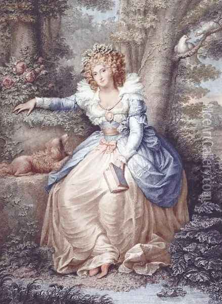 Mrs Fitzherbert, engraved and pub. by Jean Conde (1725-94), 1792 Oil Painting - Richard Cosway