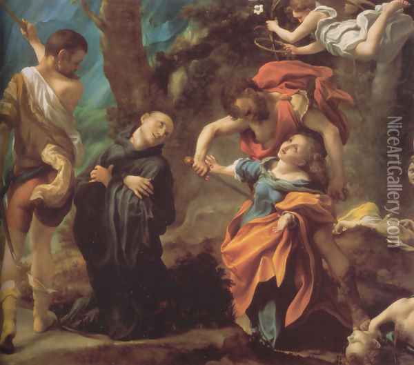 The Martyrdom Of Four Saints Oil Painting - Antonio Allegri da Correggio