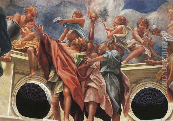 Assumption Of The Virgin Detail Of The Apostles Oil Painting - Antonio Allegri da Correggio