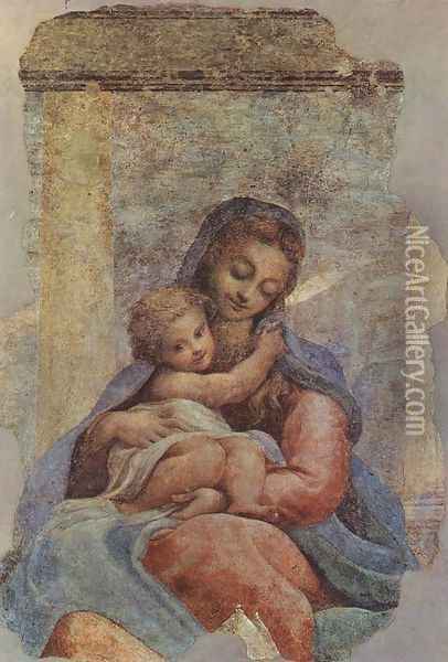 Madonna della Scala 1523 Oil Painting - Antonio Allegri da Correggio