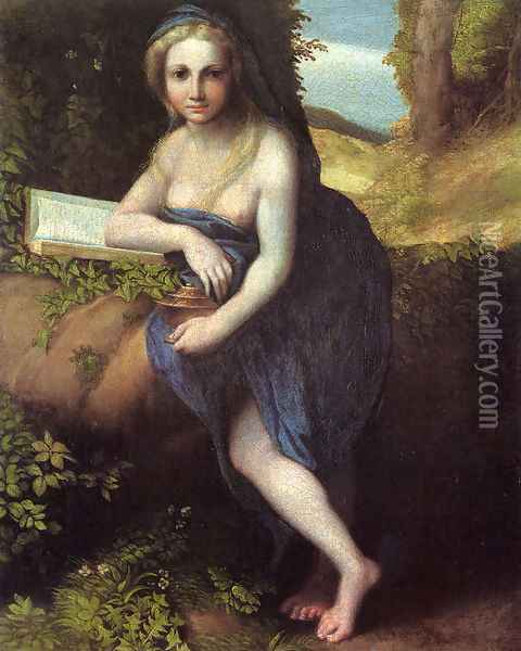 The Magdalene, c.1518-19 Oil Painting - Antonio Allegri da Correggio