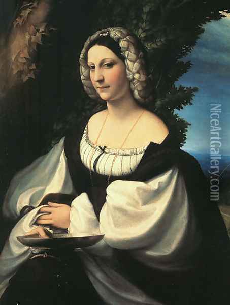 Portrait of a Gentlewoman 1517 Oil Painting - Antonio Allegri da Correggio