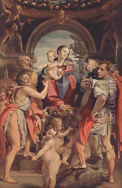Madonna with St George Oil Painting - Antonio Allegri da Correggio