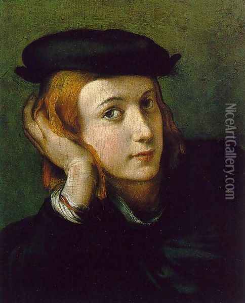 Portrait of a Young Man Oil Painting - Antonio Allegri da Correggio