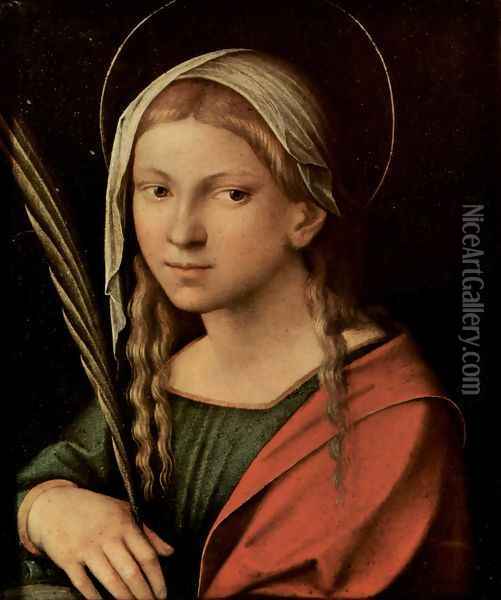 St. Catherine of Alexandria Oil Painting - Antonio Allegri da Correggio