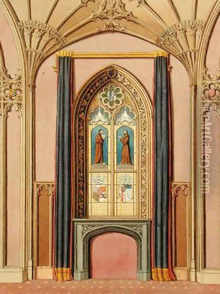 Window in St. Michael's Gallery, from 'Graphic and Literary Illustrations of Fonthill Abbey' Oil Painting - George Cattermole