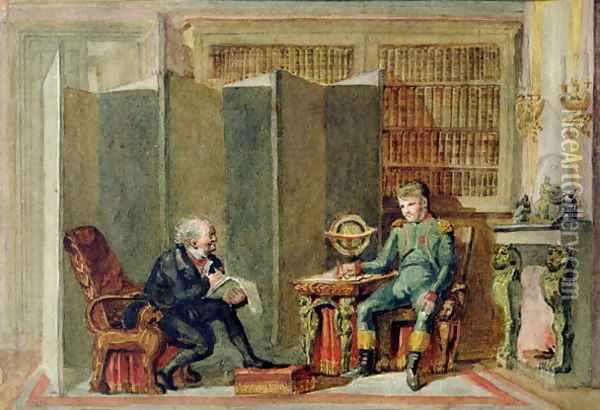 Napoleon Dictating his Memoirs at St. Helena to Comte Las Casas Oil Painting - George Cattermole