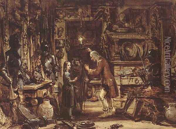 The Old Curiosity Shop Oil Painting - George Cattermole