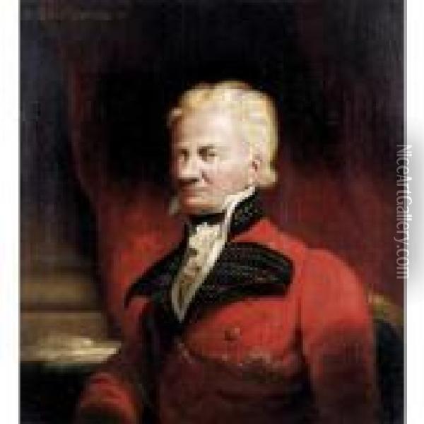 Portrait Of Sir John David Ochterlony, 1
St
 Bt. (1758-1825) Oil Painting - Sir John Watson Gordon
