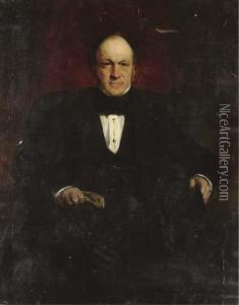 Portrait Of A Gentleman, Three-quarter Length, Seated Oil Painting - Sir John Watson Gordon