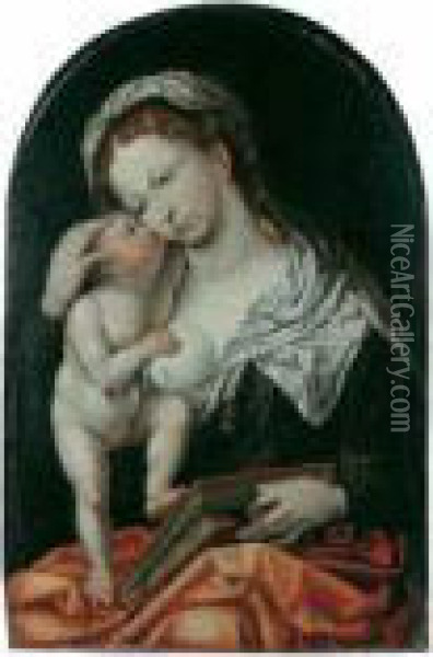 Madonna Mit Kind Und Buch. Oil Painting - Jan Mabuse