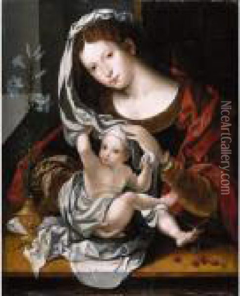 Virgin And Child Oil Painting - Jan Mabuse