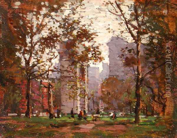 Washington Square, New York 2 Oil Painting - Paul Cornoyer