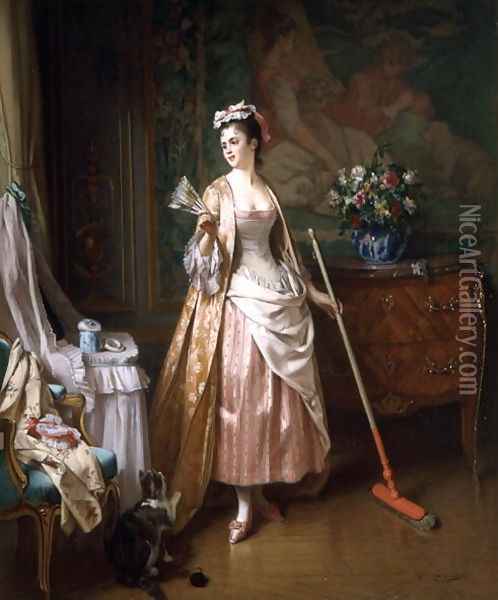 The Lady's Maid Oil Painting - Joseph Caraud