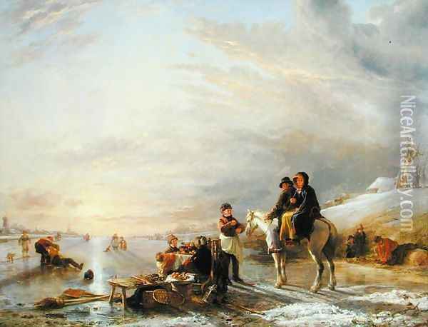Frost Scene, 1827 Oil Painting - William Collins