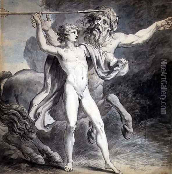 The Education of Achilles, 1776 Oil Painting - Giovanni Battista Cipriani