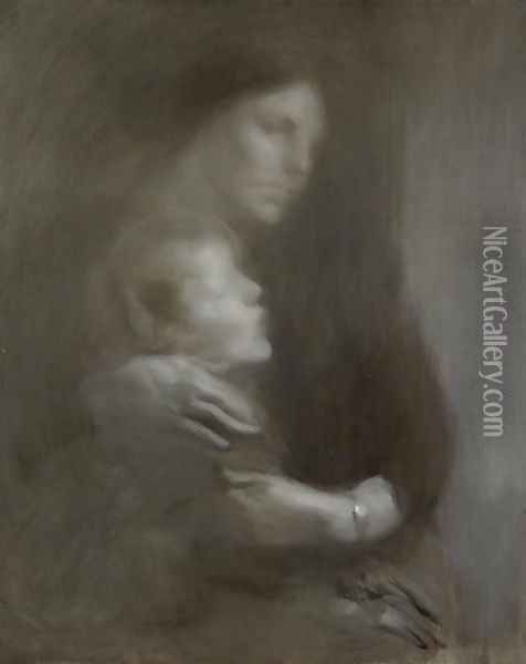 Maternity (Suffering) Oil Painting - Eugene Carriere
