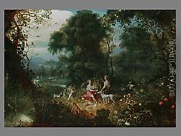 Waldlandschaft Mit
Zeres Und Diana Oil Painting - Abraham Govaerts