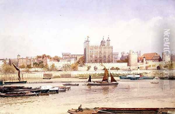 Tower of London from the Southbank, 1903 Oil Painting - John Crowther