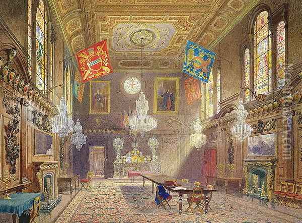 Livery Hall of the Mercers' Company, 1901 Oil Painting - John Crowther