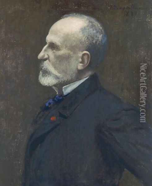 Self Portrait, 1887 Oil Painting - Pierre Cecile Puvis de Chevannes