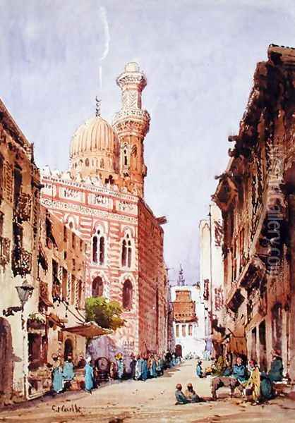 A Cairo Street Scene Oil Painting - Gabriel Carelli