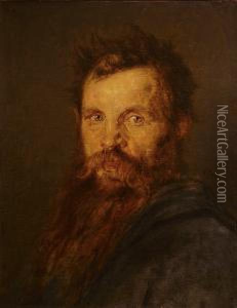 Portrait Of A Man With Beard Oil Painting - Nicholaos Gysis