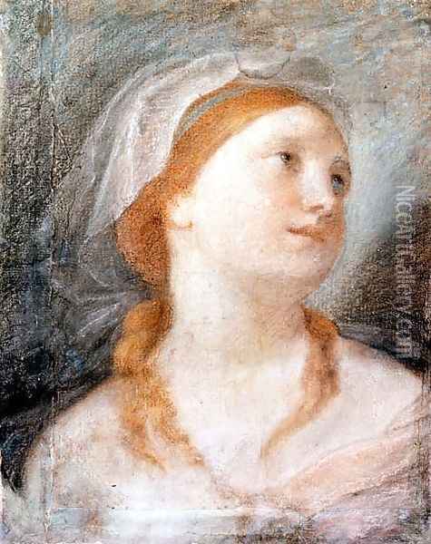 Study of the Head of a Young Woman with Red Hair Oil Painting - Giuseppe Maria Crespi
