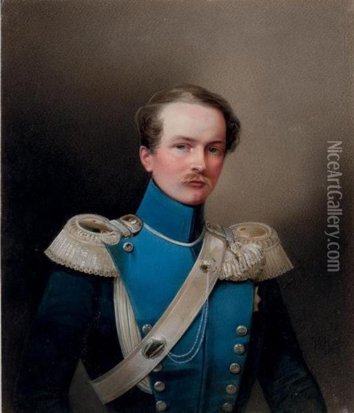 Portrait Of Crown Prince Friedrich Wilhelm Alexander Herzog Von Wurttemberg (1804-1881) Oil Painting - Fritz Thaulow