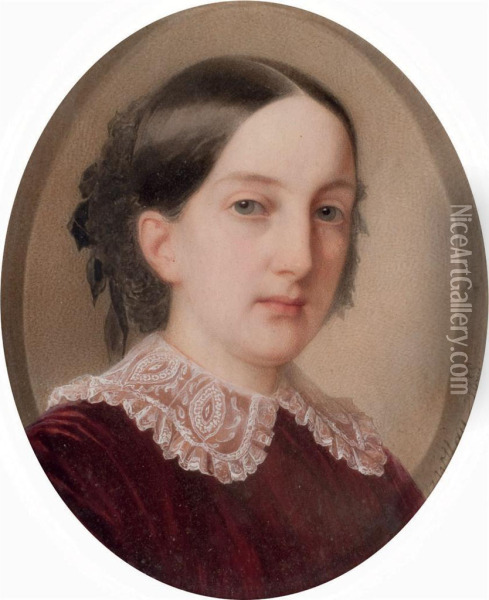 Portrait Of Grand Duchess Maria Nikolaevna (1819-1876) Oil Painting - Fritz Thaulow