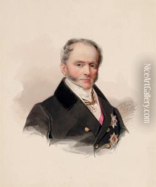 Portrait Of Dmitry Vasilievich Vassilchikov (1778-1859) Oil Painting - Fritz Thaulow