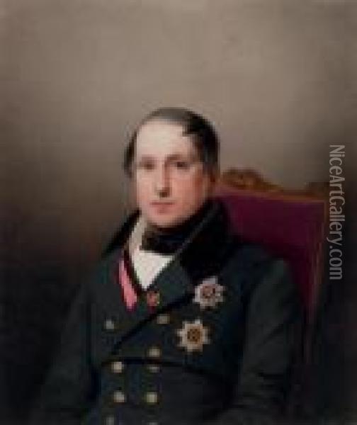 Portrait Of Prince Sergei Mikhailovich Golitzin (1774-1859) Oil Painting - Fritz Thaulow