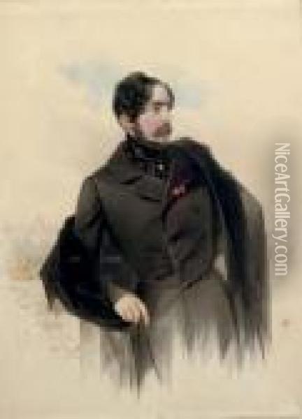 Portrait Of Count De La Ferronnays Oil Painting - Fritz Thaulow