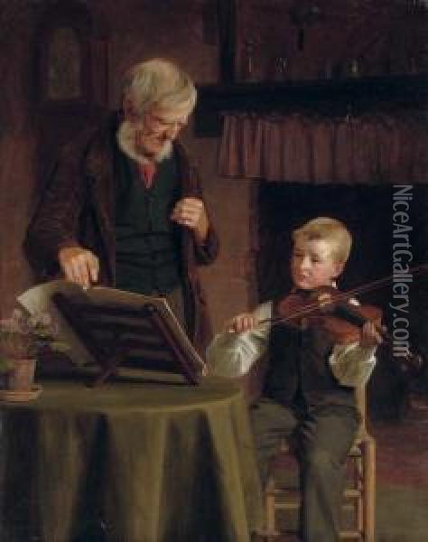 The Violin Lesson Oil Painting - James Hayllar