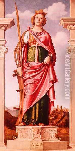 St. Catherine of Alexandria Oil Painting - Giovanni Battista Cima da Conegliano