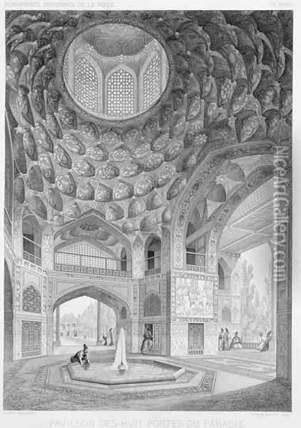 Pavilion of the Eight Paradises, in Isfahan, from Voyage Pittoresque' of Persia 2 Oil Painting - Pascal Xavier Coste