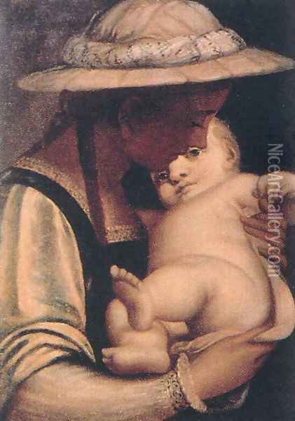 Virgin and Child 1550s Oil Painting - Luca Cambiaso