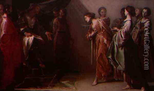 Esther and Ahasuerus Oil Painting - Bernardo Cavallino