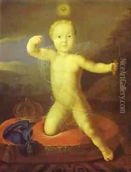 Portrait Of The Tsarevich Peter Petrovich As Cupid 1716 Oil Painting - Louis Caravaque