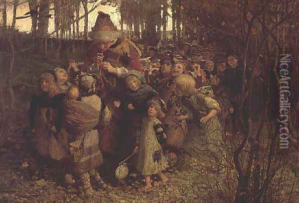 The Pied Piper of Hamelin, 1881 Oil Painting - James Elder Christie