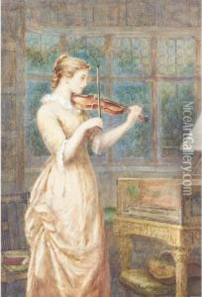 The Recital Oil Painting - A. Foord Hughes