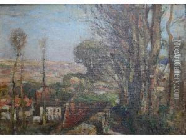 Viewpoint Over A Town Oil Painting - Frederick William Jackson