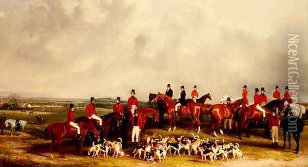 The Meet of the Buck Hounds, c.1845 Oil Painting - Henry Calvert